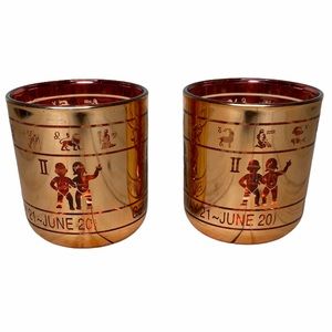 Vintage GEMINI Horoscope May 21-June 20 Glass Cups